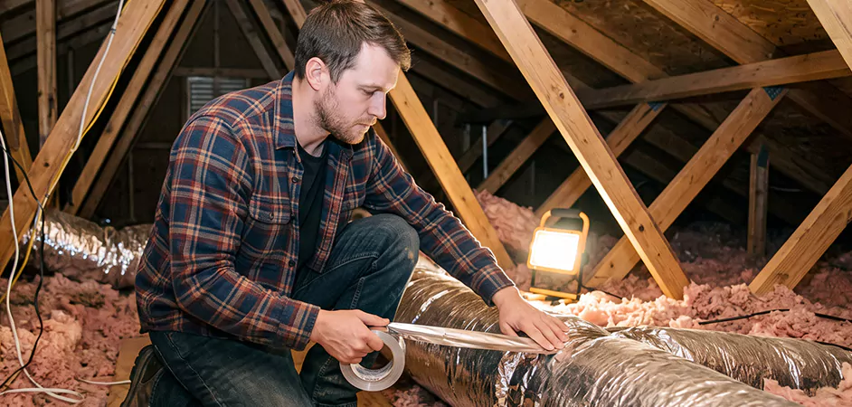Attic Duct Sealing and Insulation in Edison